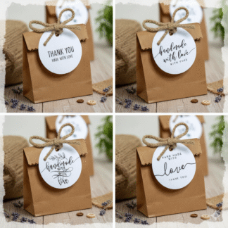 El Yapımı Ürünleriniz İçin 100 Adet | 5 cm Yuvarlak Etiket Seti