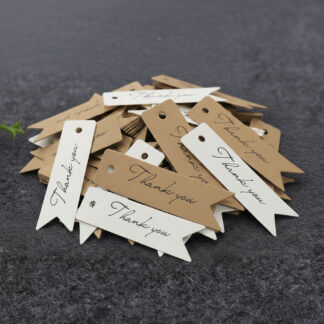 Thank You Baskılı Hediye Paketleme Etiketi (100'lü Paket) - 2x7 cm